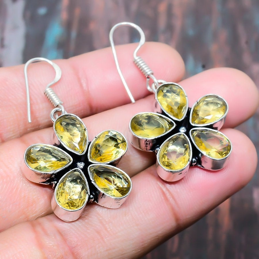 Sunlit Blossom – Citrine & Sterling Silver Earrings