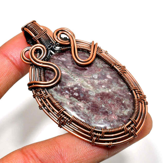 Gaia’s Embrace – Oxidized Copper Stone Pendant