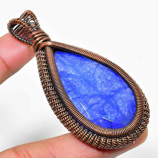 Ocean’s Embrace – Lapis Lazuli Copper Pendant