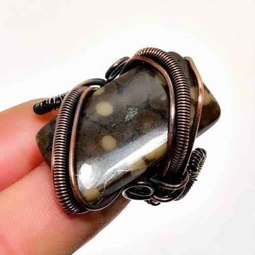 Ember’s Embrace – Copper-Wrapped Jasper Ring
