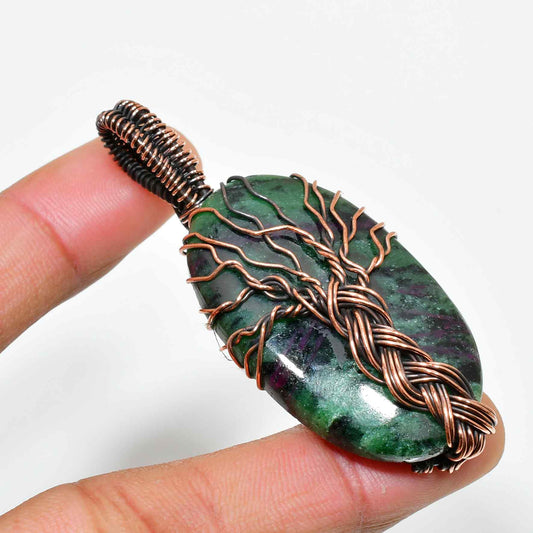 Gaia’s Harmony – Jade Copper Pendant