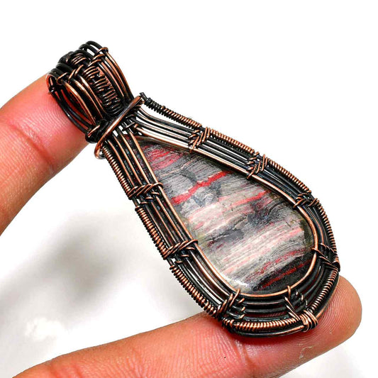 Ember’s Echo – Copper-Wrapped Jasper Pendant