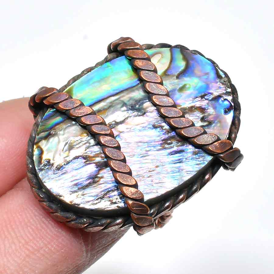 Tide’s Embrace – Abalone Copper Ring
