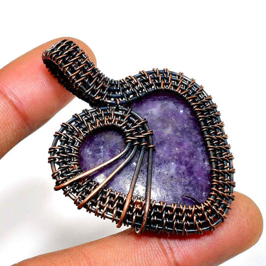 Ezra’s Veil – Handcrafted Amethyst & Oxidized Copper Pendant