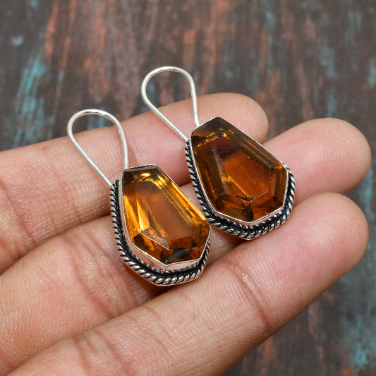 Solar Gleam – Citrine & Silver Earrings