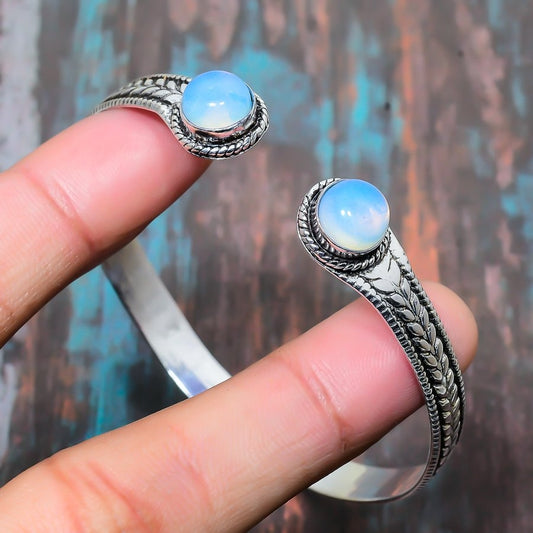 Ethereal Opalite Cuff – Silver Serenity