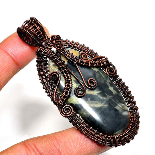 Sylvan Whisper – Moss Agate Copper Pendant
