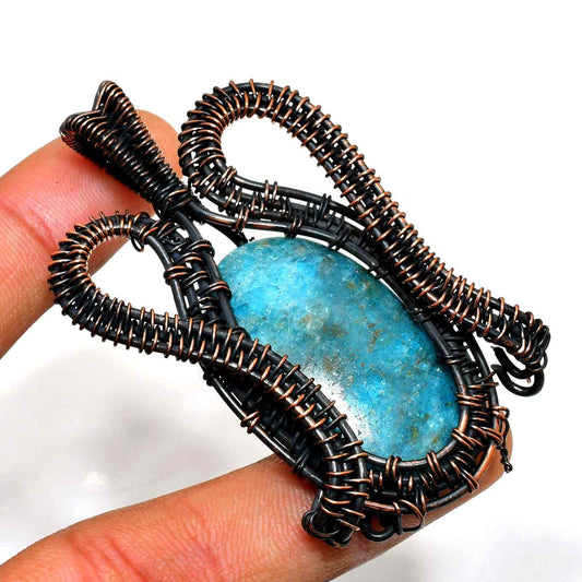 Azura’s Embrace – Aquamarine & Antique Bronze Pendant