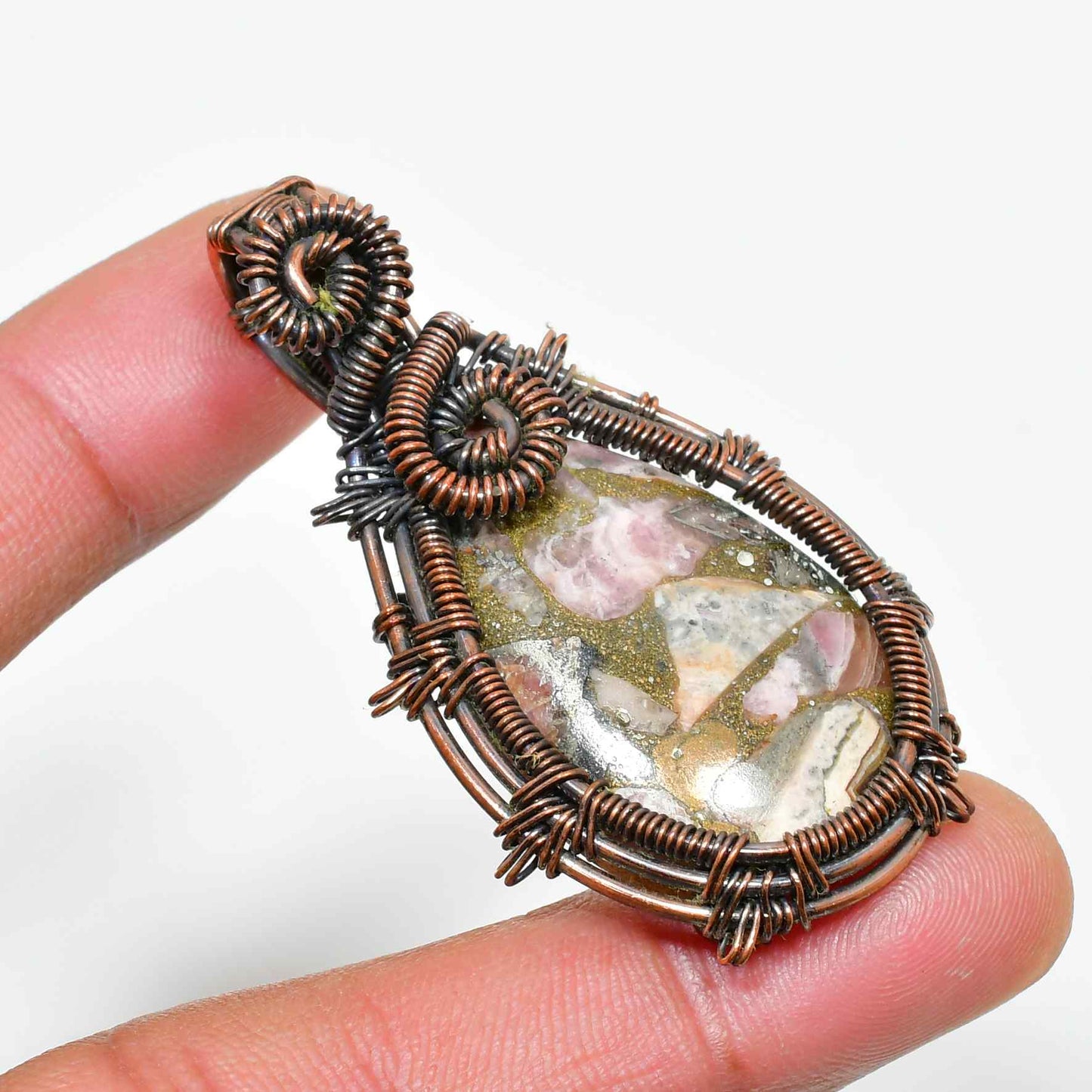 Gaia’s Song – Natural Stone Copper Pendant