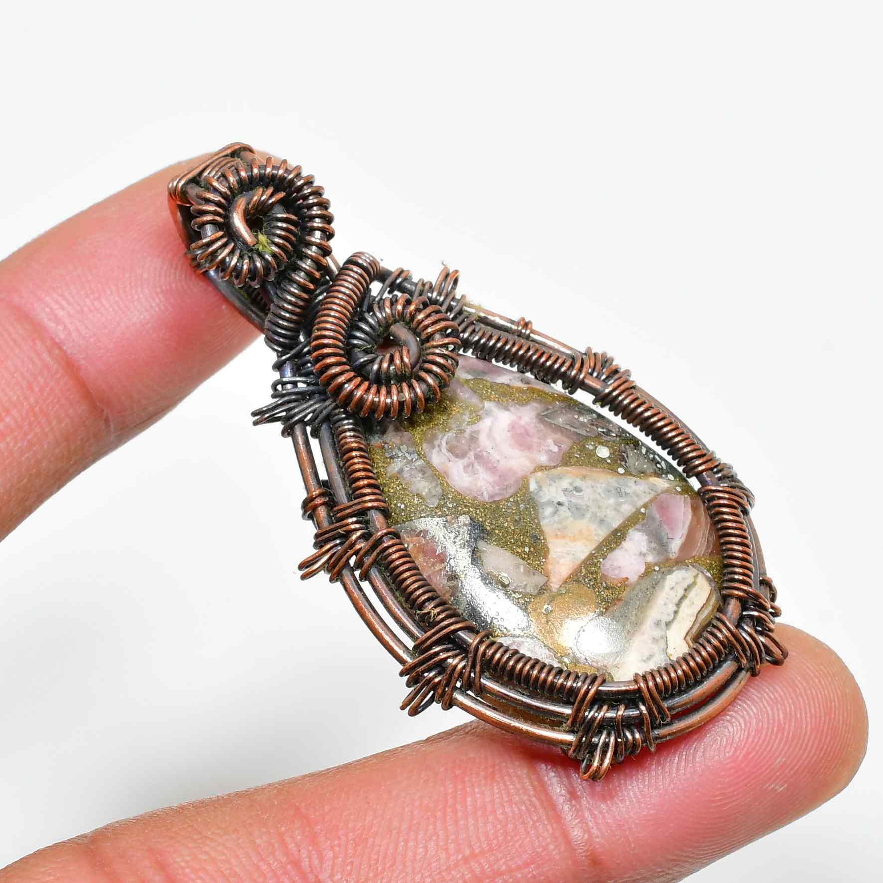 Gaia’s Song – Natural Stone Copper Pendant