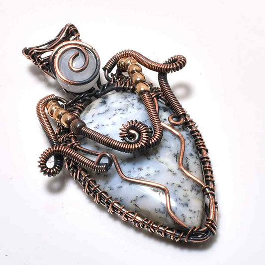 Aura’s Whisper – Dendritic Agate Copper Pendant