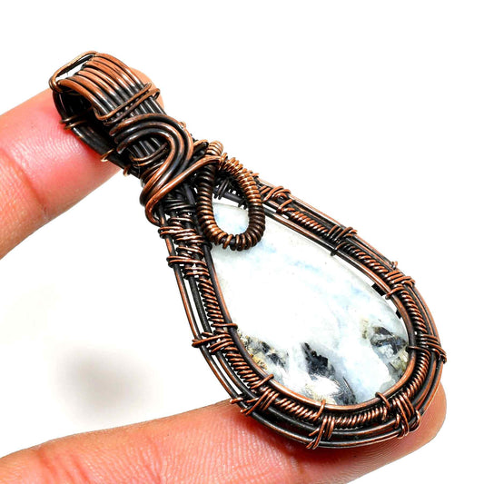 Ember’s Echo – Oxidized Copper Earthstone Pendant