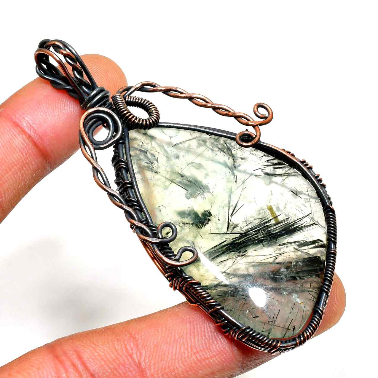 Clarity’s Thread – Rutilated Quartz Copper Pendant