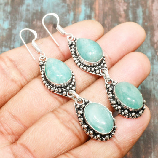 Harmony’s Embrace – Amazonite Sterling Silver Earrings
