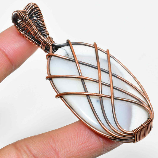Serenity’s Embrace – Oxidized Copper Stone Pendant