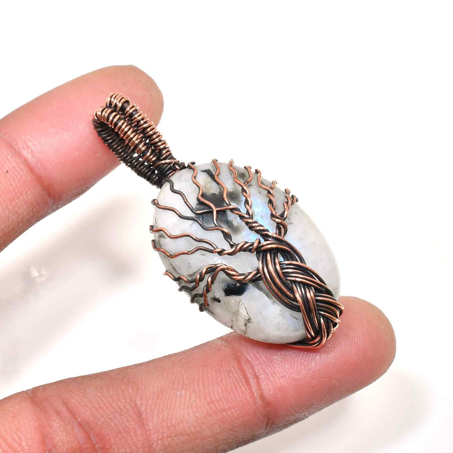 Gaia’s Radiance – Labradorite Copper Pendant
