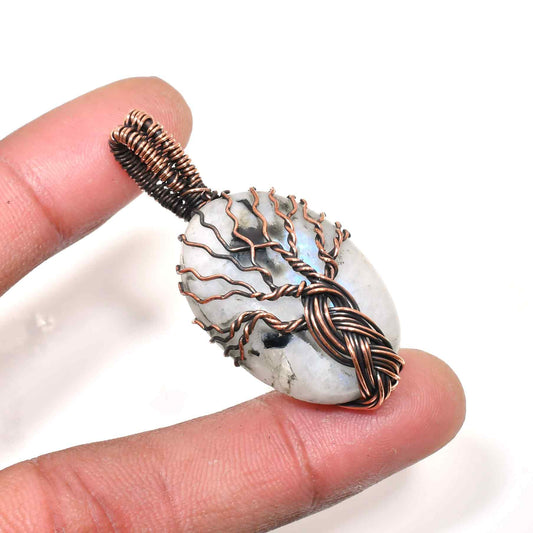 Gaia’s Radiance – Labradorite Copper Pendant