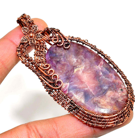 Ezra’s Veil – Handcrafted Amethyst & Oxidized Copper Pendant