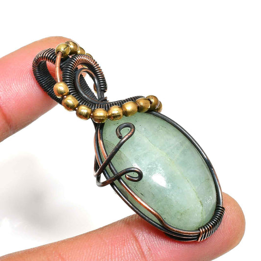 Serenity’s Embrace – Jade Copper & Gold Pendant