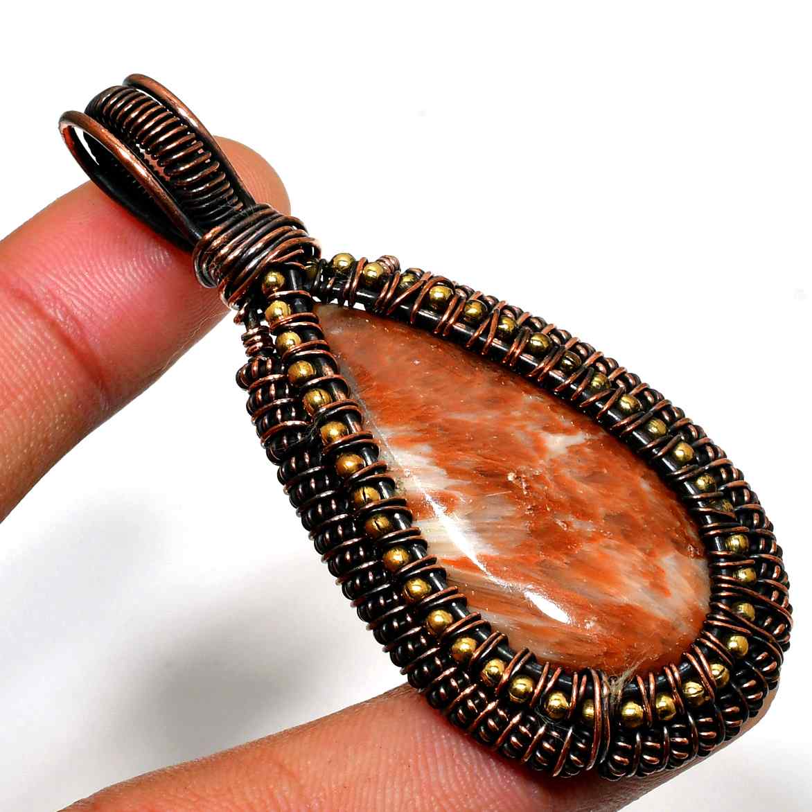 Terra’s Shield – Jasper Copper Pendant