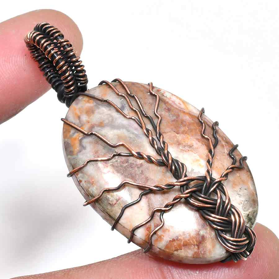 Earth’s Embrace – Agate Copper Pendant
