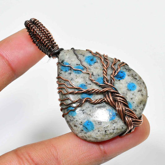 Azure Arbor – Blue Accent Tree of Life Pendant