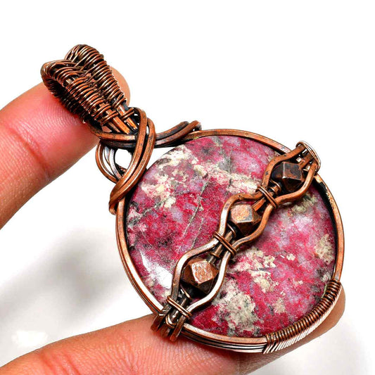 Harmony’s Heart – Rhodonite & Copper Pendant