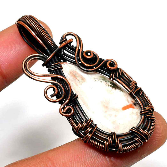 Gaia’s Embrace – Copper-Wrapped Stone Pendant