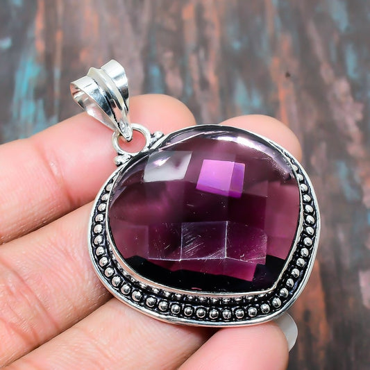 Ezra’s Veil – Silver-Wrapped Amethyst Pendant