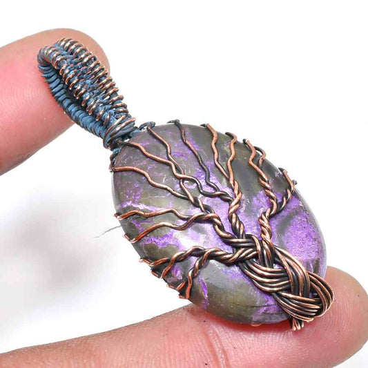 Ezra’s Veil – Amethyst & Copper Pendant