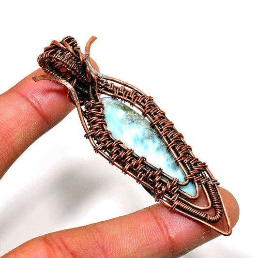 Tranquil Tide – Larimar Copper Pendant