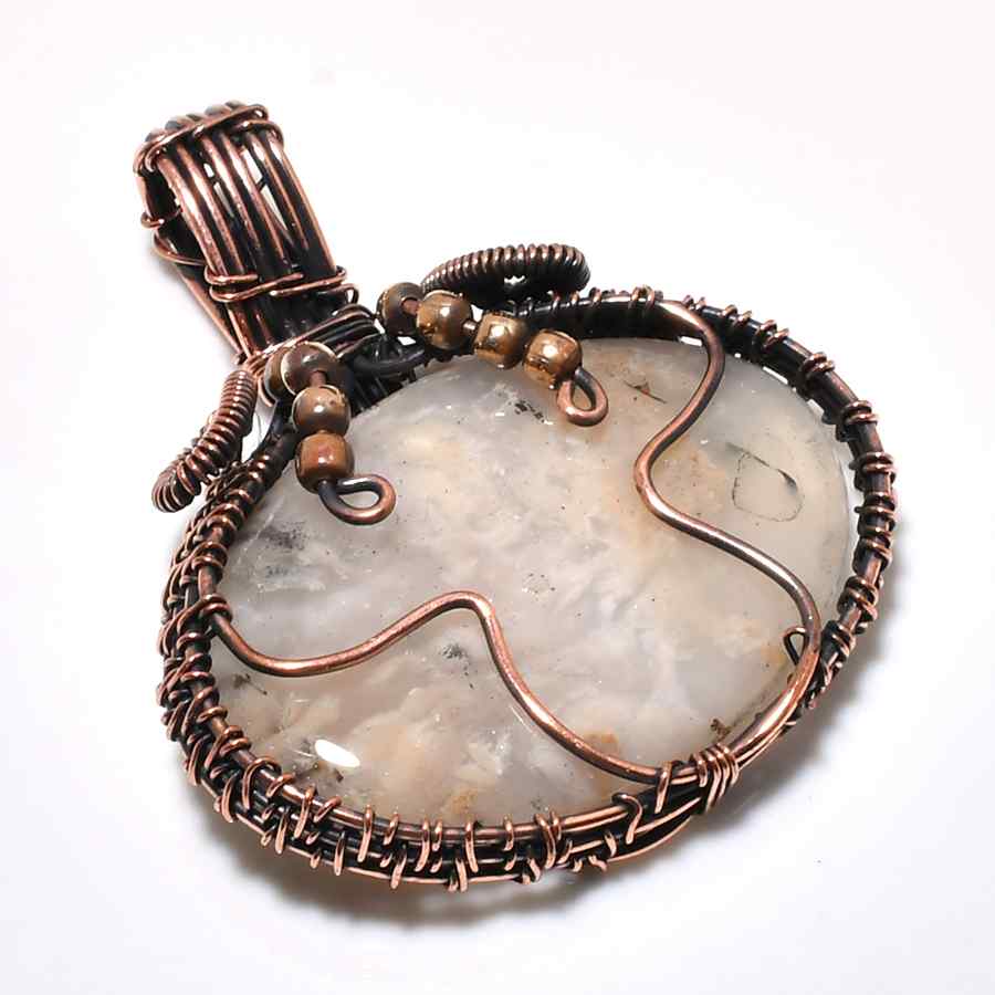 Gaia’s Embrace – Copper-Wrapped Stone Pendant