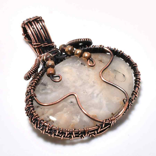 Gaia’s Embrace – Copper-Wrapped Stone Pendant