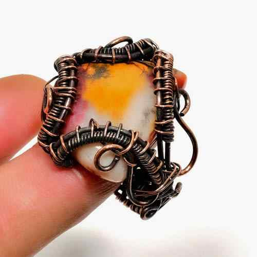 Ember’s Harmony – Oxidized Copper Agate Pendant