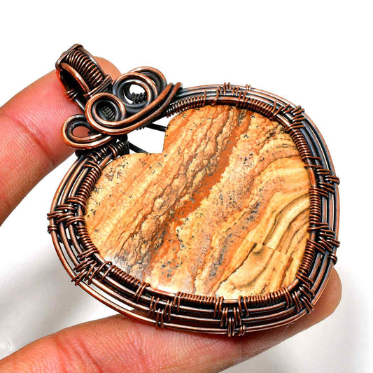 Gaia’s Caramel Heart – Oxidized Copper Pendant