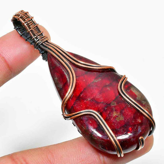Crimson Guardian – Ruby Copper Pendant