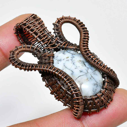 Gaia’s Grace – White Agate Copper Pendant