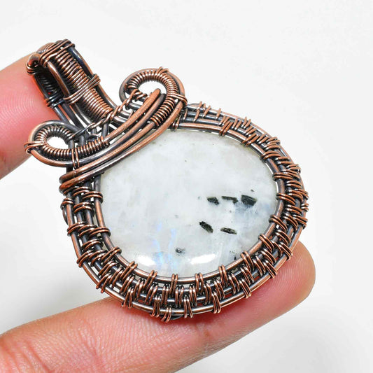 Moonlight Muse – Copper Moonstone Pendant