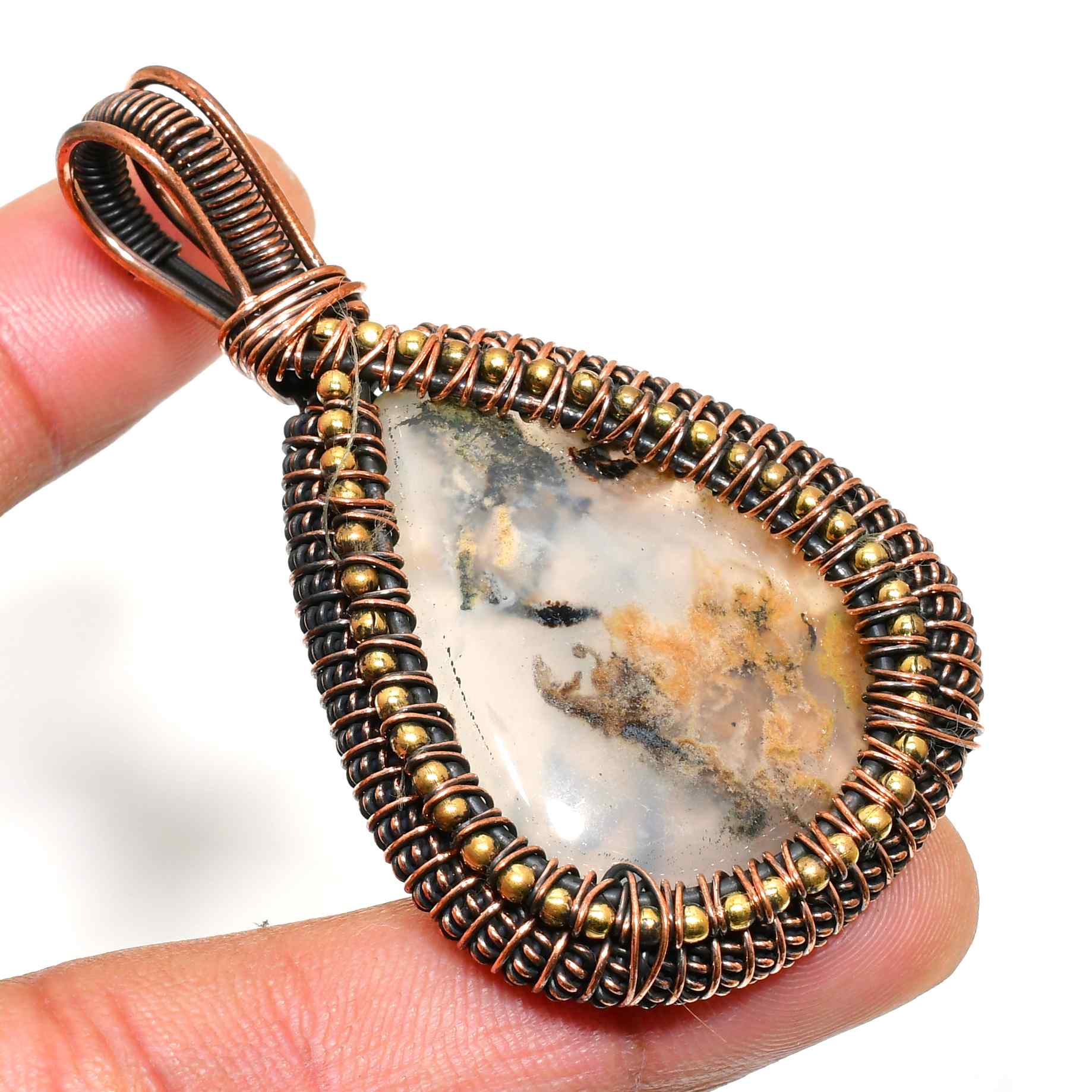 Jasper’s Embrace – Copper-Wrapped Jasper Pendant