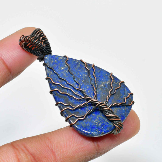 Selene’s Insight – Lapis Lazuli Copper Pendant