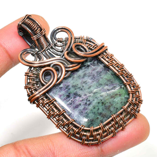 Aurora’s Veil – Amethyst Copper Pendant