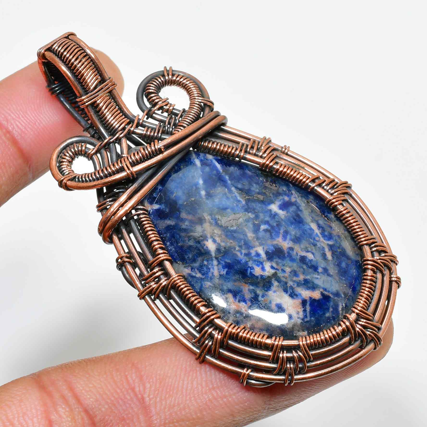 Celestial Clarity – Lapis Lazuli Copper Pendant