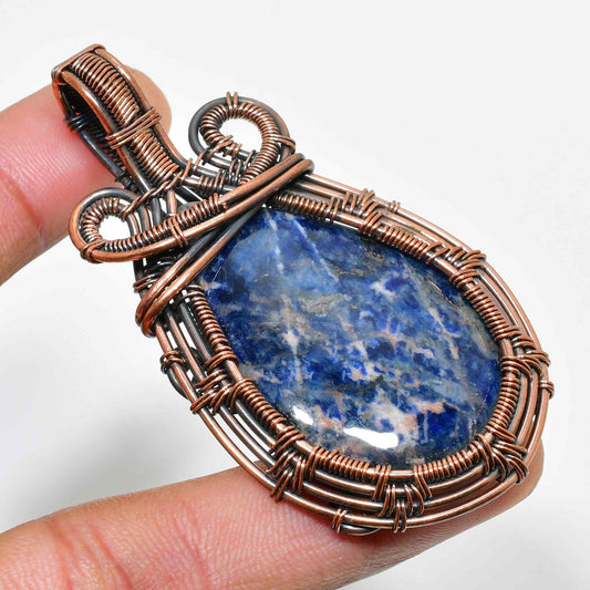 Celestial Clarity – Lapis Lazuli Copper Pendant