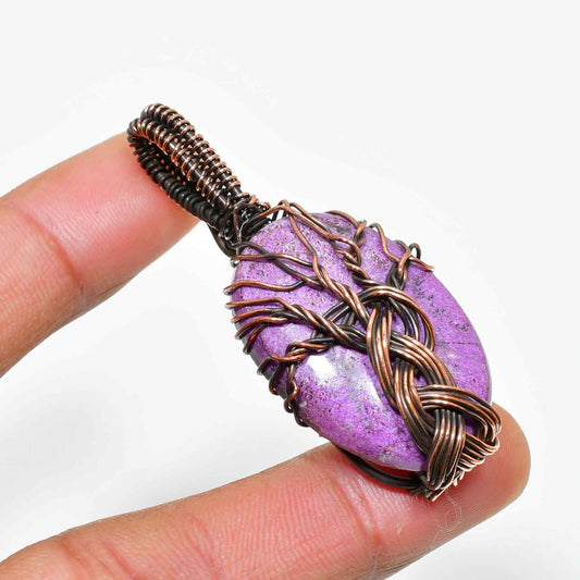 Ezra’s Veil – Mystic Amethyst & Copper Pendant