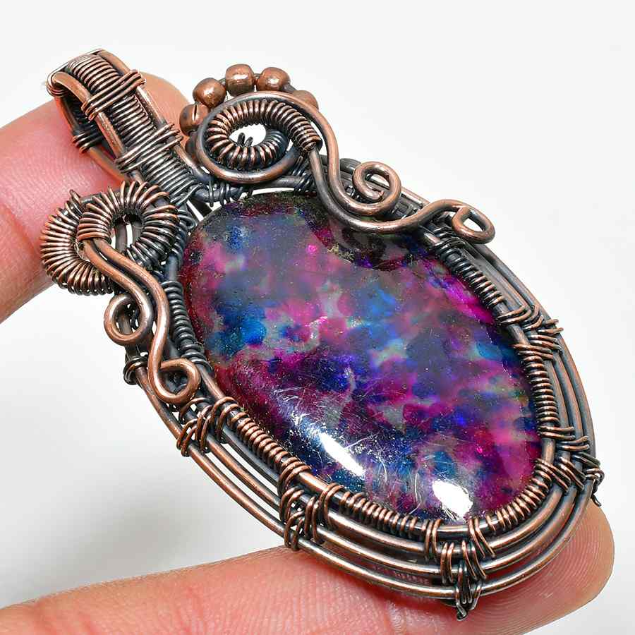 Celestial Harmony – Opal & Copper Pendant