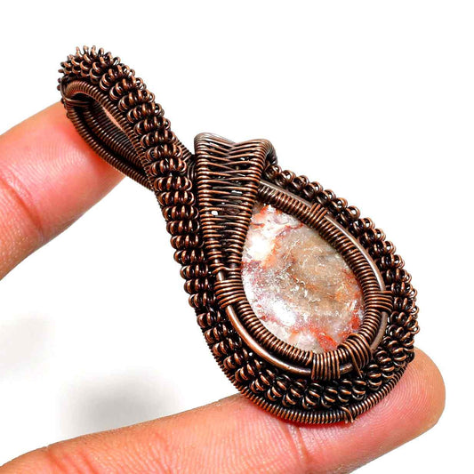 Gaia’s Embrace – Copper-Wrapped Crystal Pendant