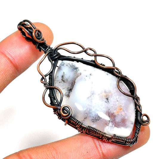 Gaia’s Harmony – Agate & Copper Pendant