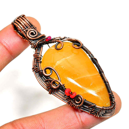 Golden Essence – Citrine Copper Pendant