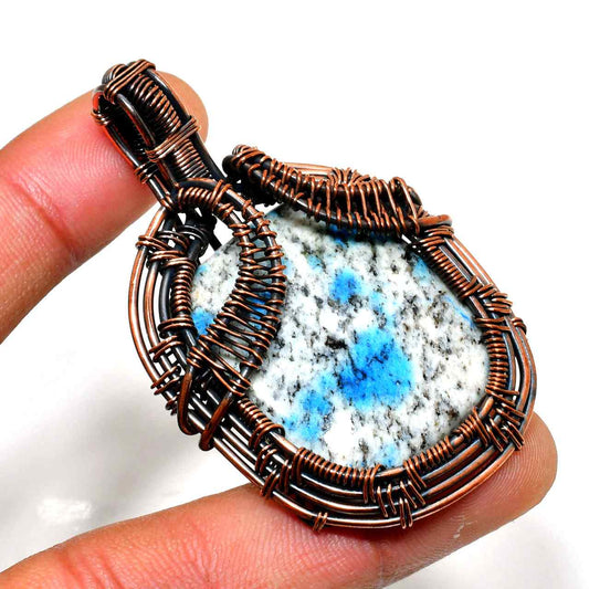 Azure Serenity – Blue Stone Copper Pendant