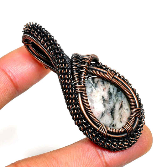 Gaia’s Embrace – Copper-Wrapped Stone Pendant